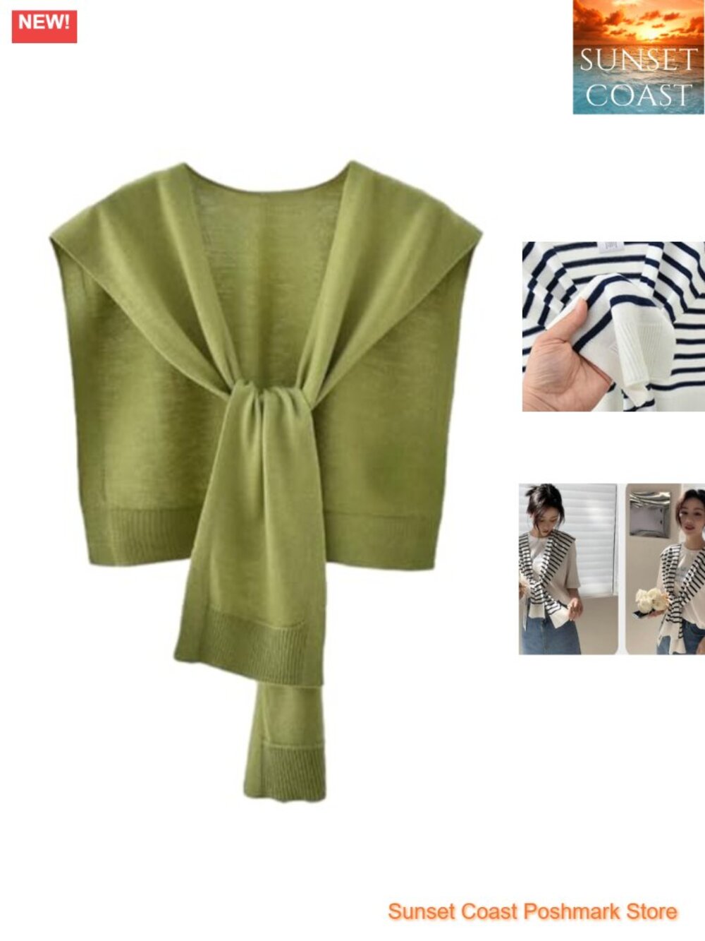 Knit Pashmina Shawl Wrap Cardigan Cape Scarf Coverup Women Polyester